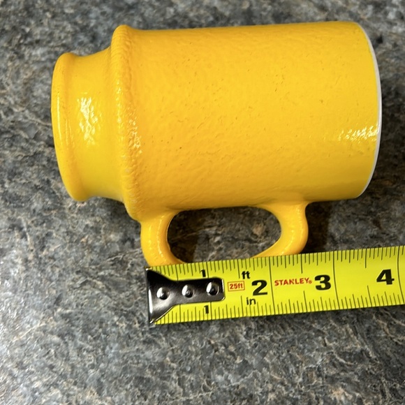 Vintage Glass Lemon Peel Coffee Cup Mug Bright Yellow Tall Large Handle - Picture 8 of 8